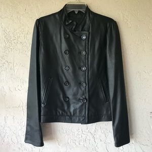 Vince Lamb black leather jacket new like new M